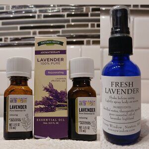 Lavender Oil - Bundle of 4 Bottles - Aura Cacia, Sunny Window & Nature's Truth